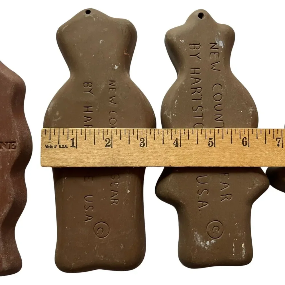 Hartstone Stoneware Cookie Molds Goldilocks Papa Mama Baby Bear Lot of 4‎